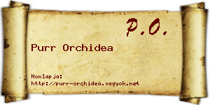 Purr Orchidea névjegykártya